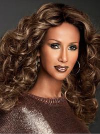 Long Curly Lace Front Brown 22" Fashionable Iman Wigs