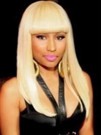 18" Blonde Straight With Bangs Long No-Fuss Nicki Minaj Wigs